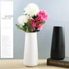 꽃병 현대 세라믹 꽃병 북유럽 스타일의 단색 질감 건조한 꽃 용기 화분 홈 장식 장식 흰색/blackvases