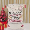 Julstrånväska Santa Claus Candy Sack Xmas Trees Elk Canvas Sacks Large Capacity Storage Påsar Hushållens dekoration Th0123