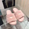 Women Fashion Sandals Slides Winter Sexy Real Leather Brand Low Heel Shiny Sandal Ladies Beach Shoes Dr Shoe Platform House Slipper Fuzzy