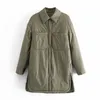 Kadın Gömlek Ceketleri İnce Parka Büyük Boy Gömlek Katlar Ordu Ordusu Dış Giyim Paltoları Bf Uzun Kollu Khaki Ceket 220818