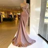 2022 Wunderschöne elegante Prom -Kleider Single Long Sleeve Applices Mermaid Long Train Women Evening Pageant Kleider Plus Size Custom Made BC14119 B08G18