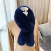 Women Real Fox Fur Scarf Winter Warm Neckerchief Shawl Wraps Grey Blue Pink