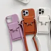 Case de teléfono de diseñador de bolsas cruzadas para mujeres para iPhone 13 Pro Max11 12 Promax X/XS XR Cases de tarjeta de billetera Repo Cubierta de teléfono de cuero