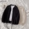 Women Basic Jackets Turn Down Collar Zipper Harajuku Elastic BF Chic Ulzzang Loose Korean Style Cool Streetwear Casual Outerwear 220818