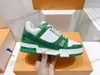 Top designer Rivoli Trainer Sneaker Low Intage Casual Shoes Virgils Alligator-Embossed Blanc White Green Coue Cuir French Mens Femmes 408 TRAIN
