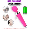 Powerful Clitoris Vibrators USB Recharge Magic Wand AV Vibrator Massager Sexual Wellness Erotic Sex Toys for Women Adult Product 220818