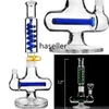 12.2inchs Freezable Coil Bong Recycler Water Pipes Hookahs Shisha Percplator Water Bongs Ice Tobacco med 14mm banger