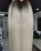 Nowa nadchodząca blondynka z ciemnymi korzeniami ludzkimi włosami Mono z bazowymi klipsami na kawałki dla przerzedzających kobiet