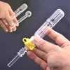 Vente en gros 14mm mini Smoking Glass brûleur à mazout NC Kit avec Quartz Tips Dab Straw pour l'eau dab Oil Rigs bong accessoires