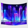 Wall Hanging Home Decor Neon Cityscape Art Tapestry Yoga Mat Beach Towel J220804