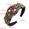 Colorful Floral Rhinestone Headband Luxury Baroque Fashion Hair Accessories Women Trend Party Hairband Girl Hair Band Headwear