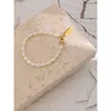Bangle Designer YHPUP Rostfritt stål naturligt pärlarmband Stylish Chain Love Women Högkvalitativa smycken