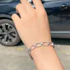 Designer 2022 Fashion Cuban Rectangle Silver Color on Hand Bracelet Bangle for Women Anniversary Gift Jewelry Wholesale S7025