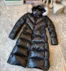 نساء أسفل سترة فولماروس مصمم معطف طويل أسود ماروننيير باركا ستانز ذوي الياقات الثعلب فور الشتاء