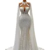 Abito da sposa sexy a sirena in pizzo Fiori 3D Appliques Abiti da sposa Robe De Mariee Abiti da sposa2818730