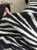 Zebra-Print-Röcke für Damen, Herbst-Winter, langer Strickrock mit Schlitz, eleganter schmaler Midi-Bleistift-Wickelrock für Damen, Party 220818