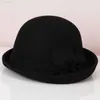 100% ullkända flänsande blommig ull filt Fedoras kvinnors höstvinter cloche hattar elegant bankett fedora hatt y220818