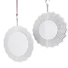 Decoração DIY 10 polegadas 8 polegadas Sublimação Wind Spinner Suspensão Pintura de metal em branco 3D Ornamento de alumínio Impressão de lados duplos Decoração de árvore de Natal Presentes de festa