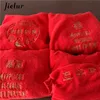 Jielur Inverno Agnello Cashmere Caldo Felpa Cinese Lettera Ricamo Felpe Donne Rosso Con Cappuccio Pullover Femminile MXL 220818