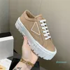 2022-Designer Sneakers Gabardine Nylon Casual Chaussures Marque Roue Formateurs De Luxe Toile Sneaker Mode Plate-Forme Solide Rehausser Chaussure