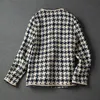 GACVGA élégant tissage Plaid femmes Blazer avec poche et doublure automne hiver casual Tweed manteau bureau dames costume veste 220818