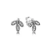 Sparking Leaves Earring Stud med Cear CZ Authentic 925 Sterling Silver Studs Silver Passar European Pandora Style Jewelry Andy Jewel 290564CZ