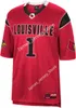 Custom Louisville Cardinal Stitched Football Jersey 19 Popeye Williams 61 Bryan Hudson 12 Devaughn Mortimer 44 Selah Brown 35 Jeremiah Caldwell 7 Tiyon Evans Jersey