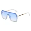 Lunettes de soleil pour femmes Lunettes de soleil tendance à grand cadre, verres en filigrane conjoints pour hommes et femmes, lunettes de soleil tout match