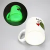 11 onças de sublimação branca brilho em caneca de cerâmica escura caneca de café em branco com alça Diy Garrafa de água fluorescente Presentes criativos B6