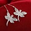 Bangle Designer Fashion 925 Silver Jewelry Set Dragonfly قلادة قلادة سلسلة حلق حلقة مفتوحة الكفة سوار للنساء