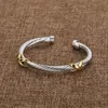 2024Designer Fashion Jewelry Twisted X Armband Gold Charm Sliver Sterling Sier Armband flätad Cross Bangle Diamond Zircon Birthday Present For Women