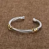 2024Designer Modeschmuck Twisted X Armband Gold Charm Splitter Sterling Silber Armbänder Geflochtenes Kreuz Armreif Diamant Zirkon Geburtstagsgeschenk für Frauen