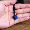 Natural Royal Lapis Lazuli Bead Pendant Necklaces Woman Transfer Good Luck Amulet Rope Chain Handmade Jewelry Gift