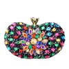 Multi Color Crystal Women Evening Metal Clutches Bag Wedding Party Prom Bridal Handtas Purse 220818