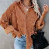 Autumn Corduroy Jacket Woman Long Shirt Women Button Coat s Fashion Overshirt Loose Female 220818