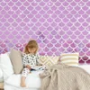 Wall Art Mermaid Scale Wall Decals Modern Mirror Sticker DIY Home Nursery Bedroom TV Background Living Room Decor