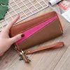 Portafoglio lungo da donna HBP versione coreana splicing borsa a contrasto colore nappa portafoglio con cerniera borsa per cellulare studentessa 220815