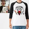 Camiseta do hellfire t-shirt mangas compridas camisa stranger things dustin mike wheeler cosplay hell fogo clube de mangas compridas top 220818