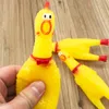 Screaming Chicken Squeeze Sound Toy mascota perro gato mastica juguete niños Descompresión herramienta divertida goma Squeak Squeaker cachorro regalo DH9871