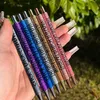 7pcs Funny Pens Dairy Pen Set Weekly Words Printing 7 Color Mood Smooth Epoxy Resin Glitter Writing Tool Lady Gift Set Retractable Stationery