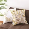 Simple Fashion Golden Leaf Pudowcase 45 cm Flower Print Polyester Cushion Cover för Nordic Soft Home Decoration Sofa Pillow Case 220816