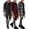 long coat men gothic trench coat men cardigan slim long cloak sweater hooded Knitted plaid fashion jacket autumn steampunk 220817