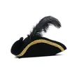 Plume Pirate Chapeau Femmes Hommes Cosplay Royal Court Top Chapeaux Casquettes Habillage Props Mascarade Fête Halloween Noël Taille 5658CM 220818