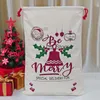 Julstrånväska Santa Claus Candy Sack Xmas Trees Elk Canvas Sacks Large Capacity Storage Påsar Hushållens dekoration Th0123