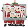 PVCソフトラバークリスマスデコレーションかわいいクリスマスファミリーオーナメントレッドチェック柄サンタクロースペンダントDIY名前フォトフレームクリスマスツリー飾りギフト