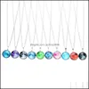 Pendant Necklaces Luminous Moon Phase Necklace Light Night Starry Sky Pendants Sweater Chain Fashion Jewelry Drop Delivery Carshop2006 Dhrli