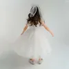 Robes de fille filles princesse robe paillettes dentelle blanche tulle mariage fête d'anniversaire tutu robe moelleuse enfants soirée vêtements formelsgirl's