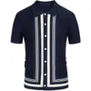 Men's Polos Summer Striped Lapel Knit Sweater Short Sleeve Business Shirt For MenMen's Men'sMen's