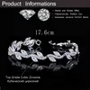 Bracelet Bracelet Designer Cwwzircons Haute Qualité Or Blanc Couleur Femmes Cubique Zircone Feuille En Forme De Mode De Mariée De Noce Bijoux Bracelets Cb099