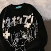 Japanska anime tvådimensionella tjejtröjor Kvinnor Retro lös långärmad pullover-par Casual All-Match Sweaters 220818